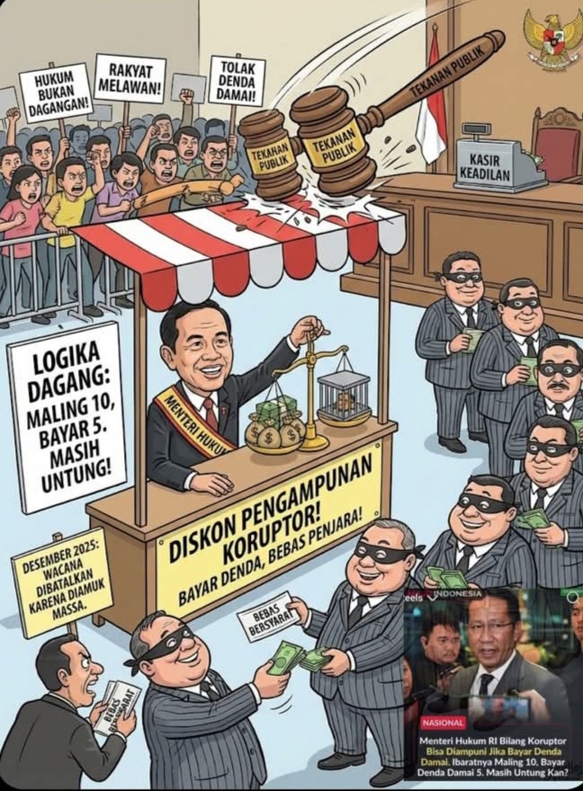 Blunder “Denda Damai” Koruptor: Ketika Logika Dagang Coba Menyusup Ke Hukum Pidana